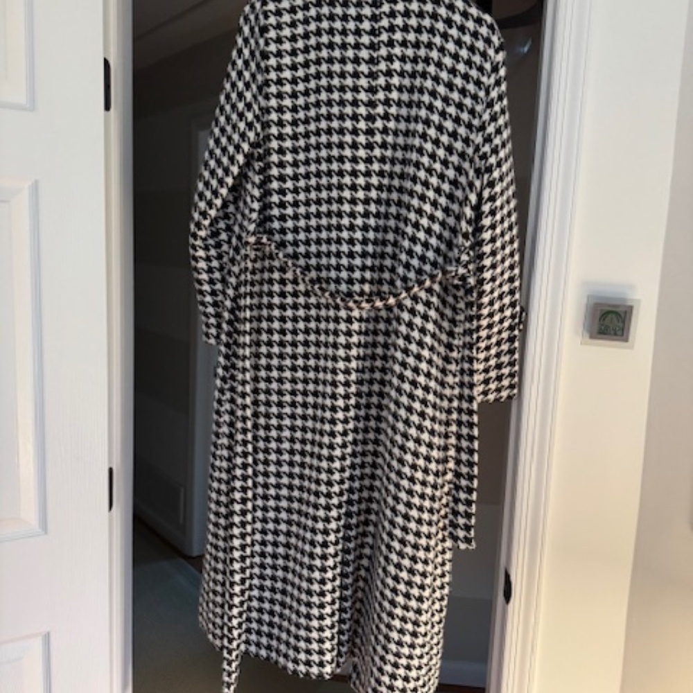COMMENCE Oversized Houndstooth Tweed Trench Coat Size M NWT - Picture 10 of 10